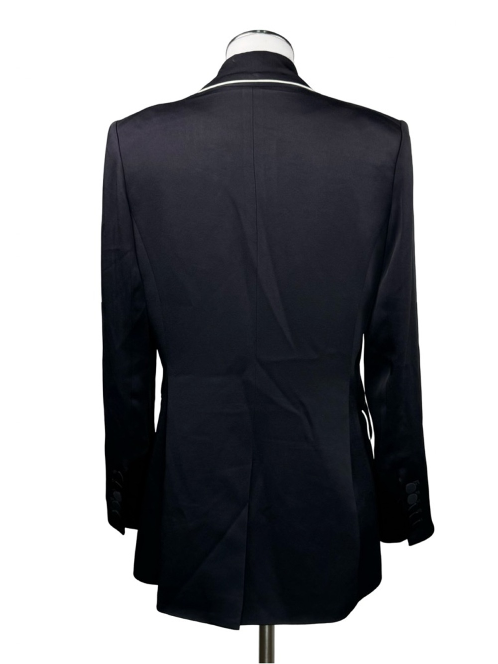$695 VERONICA BEARD "Eiza" Black Satin Jacket Blazer Sz 6 - Picture 5 of 10